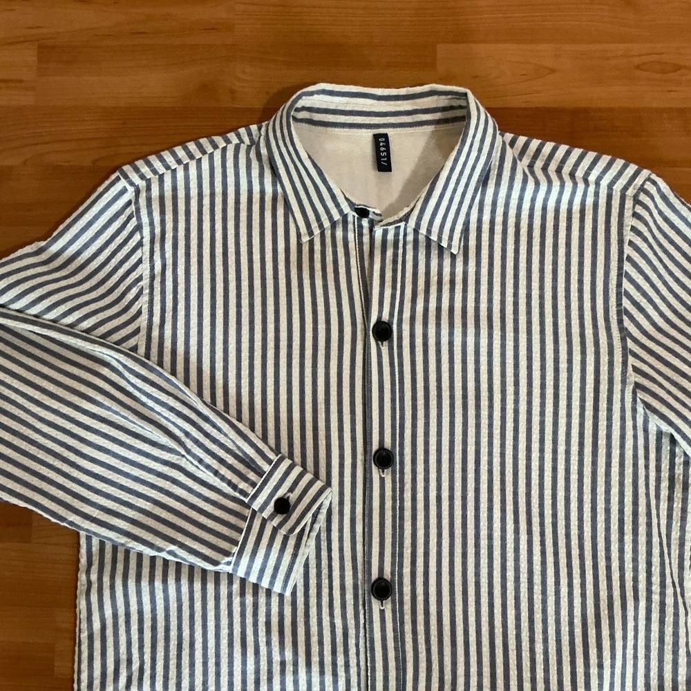 A Trip in a Bag Striped Sherpa Lined Overshirt Jacket Portugal Men's XL